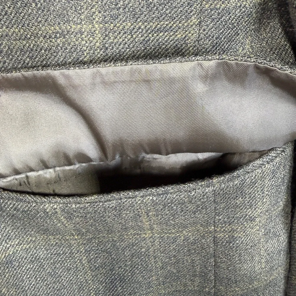 Jos. A. Bank Windowpane Blazer Sport Coat Men 40R Olive Brown 100% Wool 2-Button